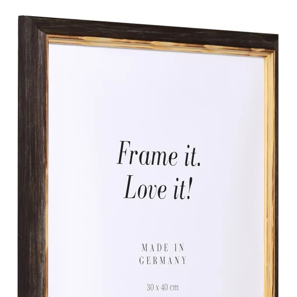 Cadre en bois Nancy sur mesure brun foncé | verre standard (2 mm)