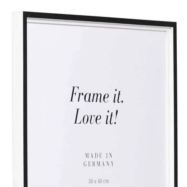 Holz Bilderrahmen Belfort Maßanfertigung Schwarz-Weiß | Normalglas (2 mm)