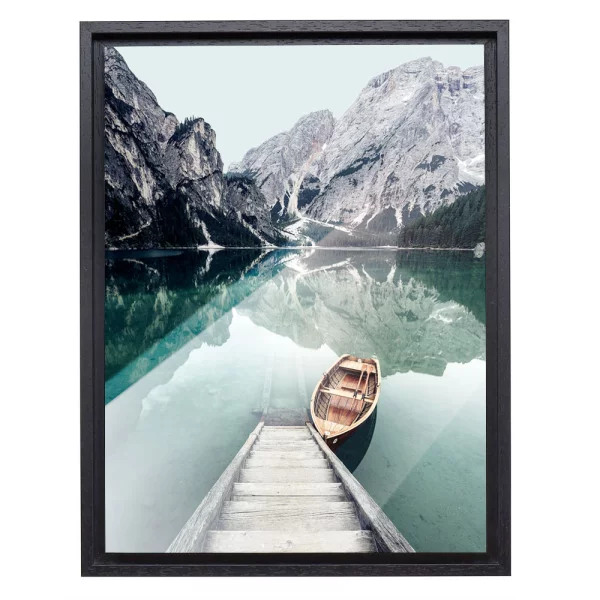 Schattenfugenrahmen für Acrylbilder, Alu Dibond und Hartschaumplatten 20x20 cm | Schwarz | Leerrahmen (ohne Glas und Rückwand)