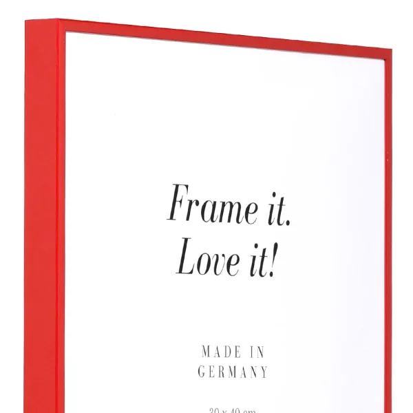 Cadre en aluminium Quadro 70x100 cm | rouge RAL 3002 | verre synthétique antireflet UV 99 (2 mm)