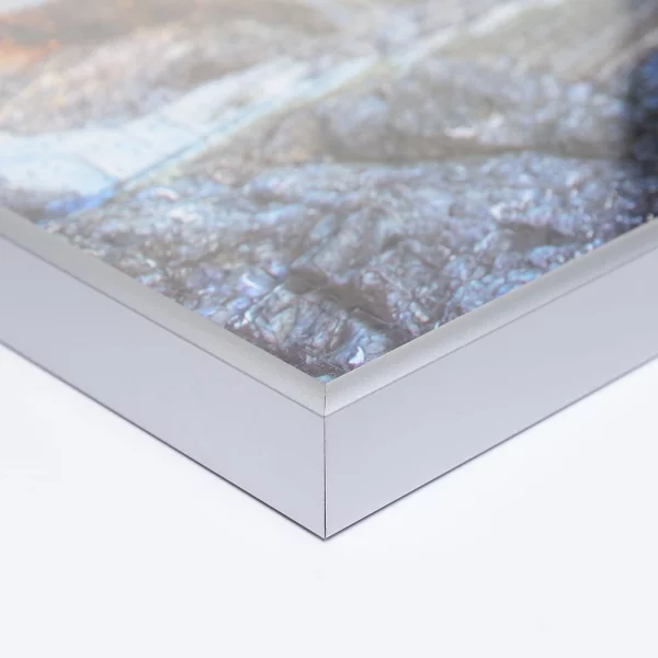 Cadre pour puzzles en aluminium pour 1500 pièces 60x80 cm | argent mat | verre synthétique (1,5 mm)