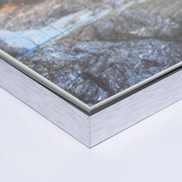 Cadre pour puzzles en aluminium pour 2000 pièces 69,2x96,8 cm | argent brillant | verre synthétique (1,5 mm)