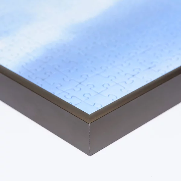 Cadre pour puzzles en aluminium pour 3000 pièces 80x121 cm | bronze mat | verre synthétique (1,5 mm)