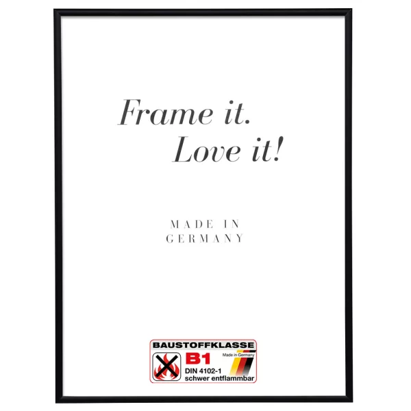 Zertifizierter Standard B1 Brandschutzrahmen Econ rund 13x13 cm | schwarz matt | Normalglas (2 mm)