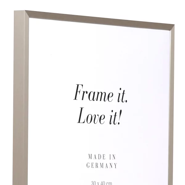 Alu Bilderrahmen Econ eckig 50x70 cm | grau gebürstet | Normalglas (2 mm)