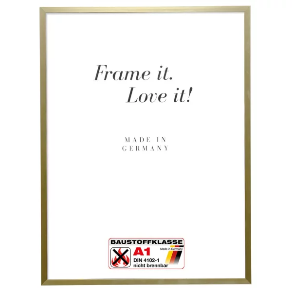 Klassifizierter Standard A1 Brandschutzrahmen Econ eckig 25x70 cm | Gold | Normalglas (2 mm)