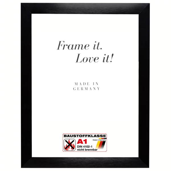 Klassifizierter Standard A1 Brandschutzrahmen Econ breit 25x70 cm | schwarz matt | Normalglas (2 mm)