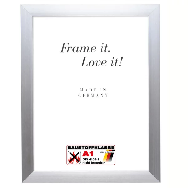 Klassifizierter Standard A1 Brandschutzrahmen Econ breit 25x70 cm | silber matt | Normalglas (2 mm)