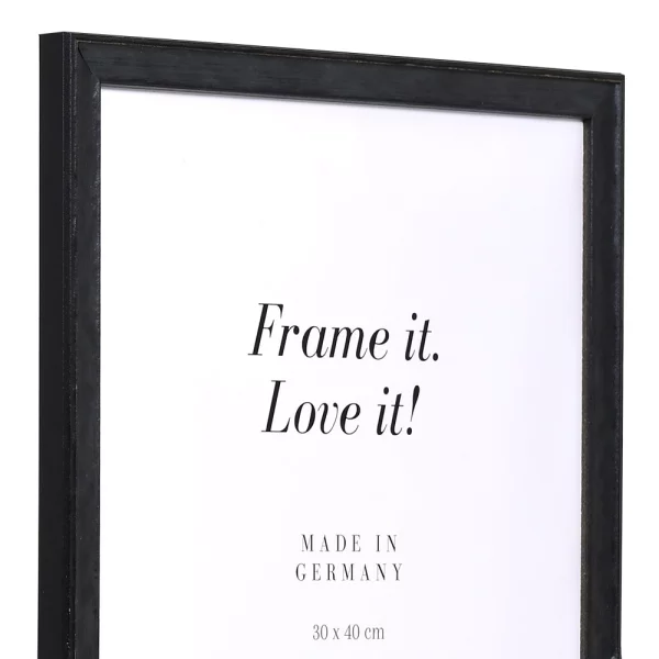 Cadre en bois Saint-Malo sur mesure noir | verre standard (2 mm)