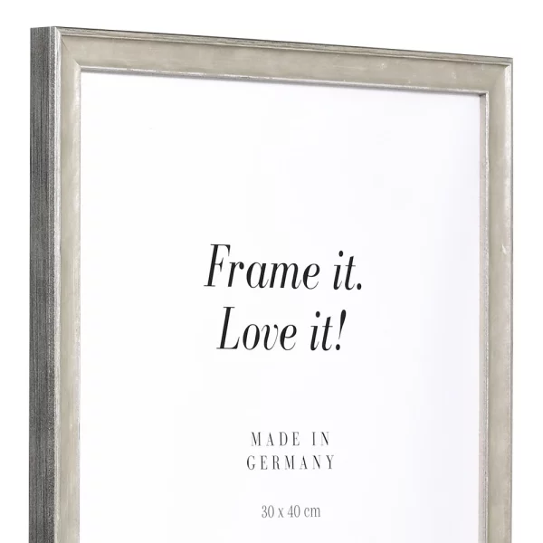 Cadre en bois Saint-Malo sur mesure argent | verre standard (2 mm)