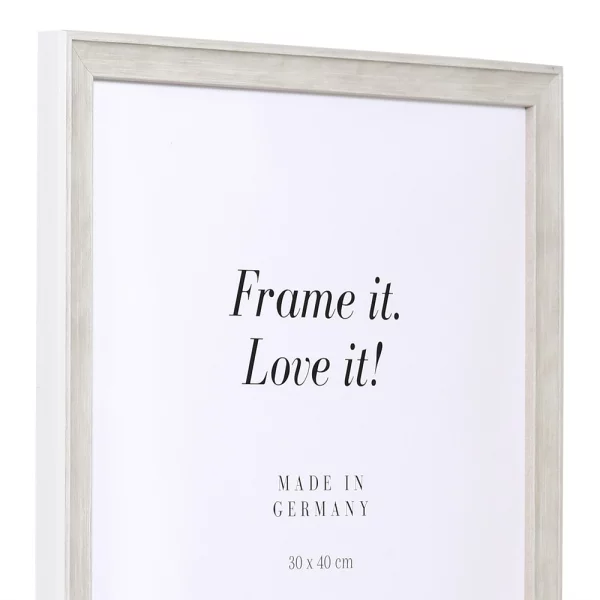 Cadre en bois Saint-Malo sur mesure blanc | verre standard (2 mm)