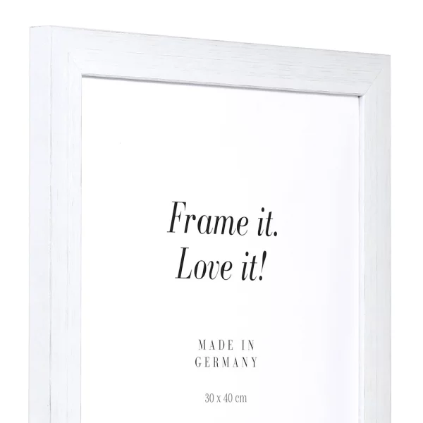 Cadre en bois Lille sur mesure blanc | verre standard (2 mm)