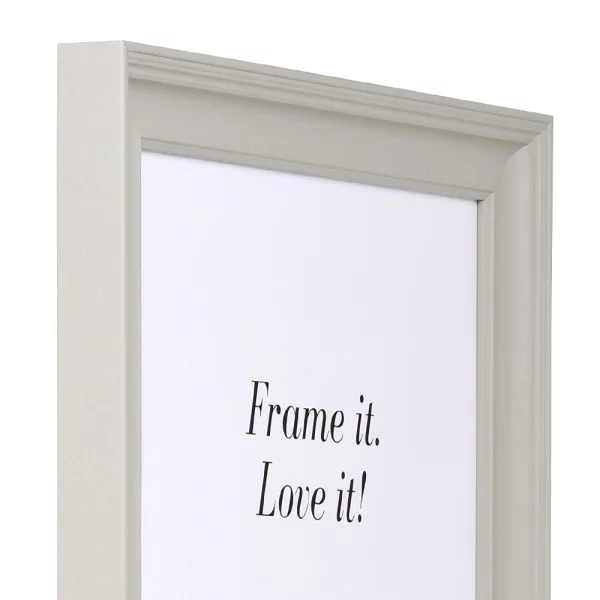Cadre en bois Merlines 50x70 cm | gris clair | verre synthétique antireflet UV 99 (2 mm)
