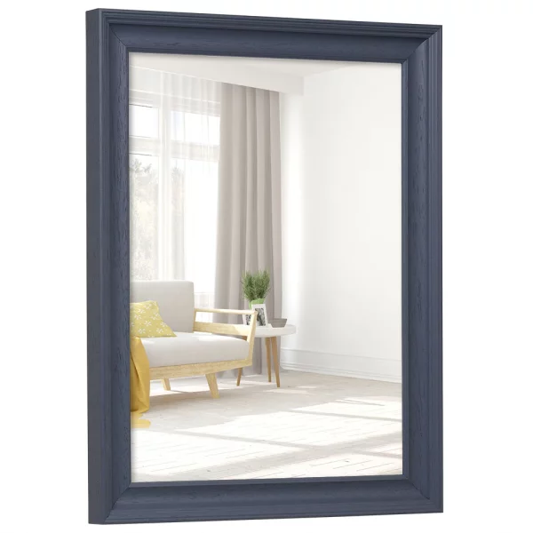 Miroir mural en bois Merlines sur mesure gris | miroir (3 mm)