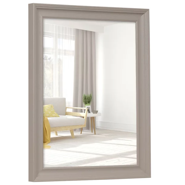 Miroir mural en bois Merlines sur mesure brun clair | miroir (3 mm)