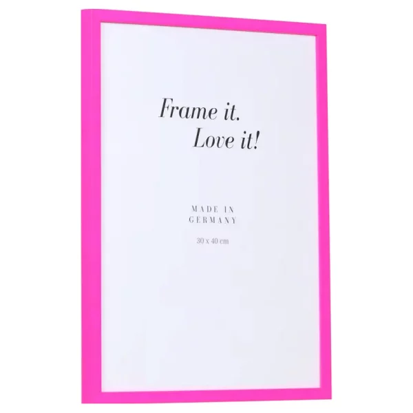 Cadre en bois Neon sur mesure rose néon | verre standard (2 mm)