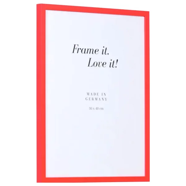 Cadre en bois Neon sur mesure rouge néon | verre standard (2 mm)