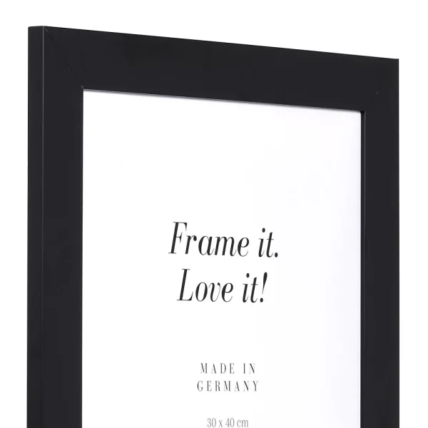 Holz Bilderrahmen Top Pro breit 10x10 cm | schwarz | Normalglas (2 mm)