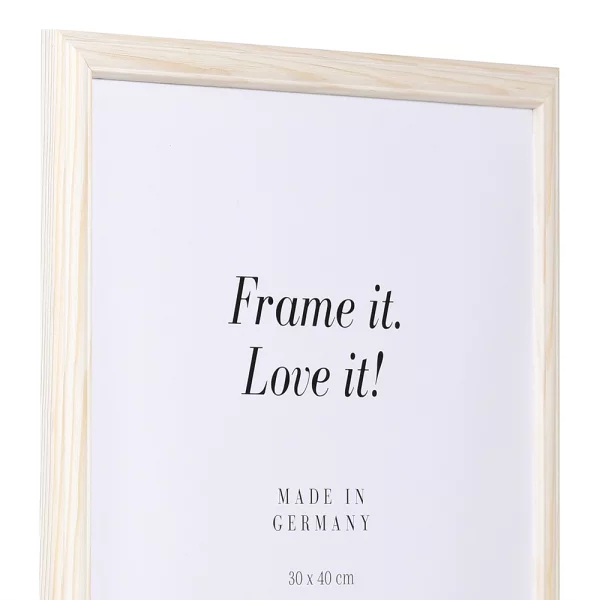 Cadre en bois Saint-Michel sur mesure naturel-blanc | verre standard (2 mm)