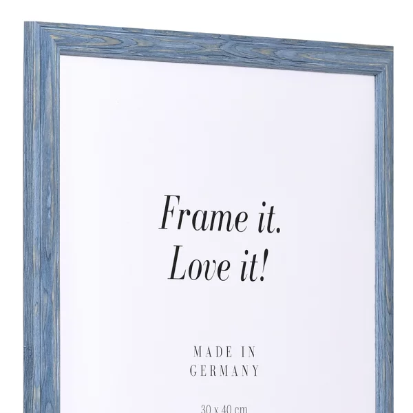 Holz Bilderrahmen Saint-Michel 25x35 cm | grau-blau | Normalglas (2 mm)