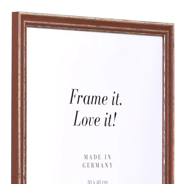 Cadre en bois Dijon sur mesure brun | verre standard (2 mm)