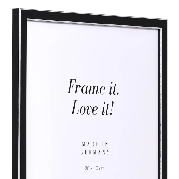 Cadre en bois Moulins sur mesure noir | verre standard (2 mm)