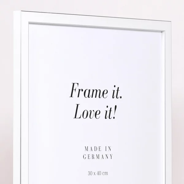 Cadre en bois Moulins sur mesure blanc | verre standard (2 mm)