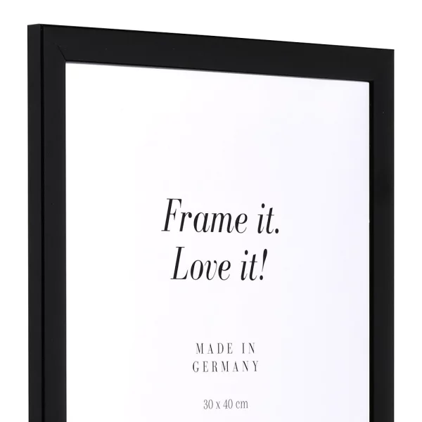 Holz Bilderrahmen Paris 70x100 cm | schwarz hochglanz | ohne Glas, mit Rückwand