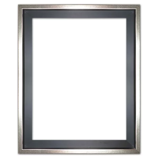 Caisse américaine Eclipse noir 60x80 cm | noir avec bord argenté | cadre vide (sans verre ni panneau arrière)