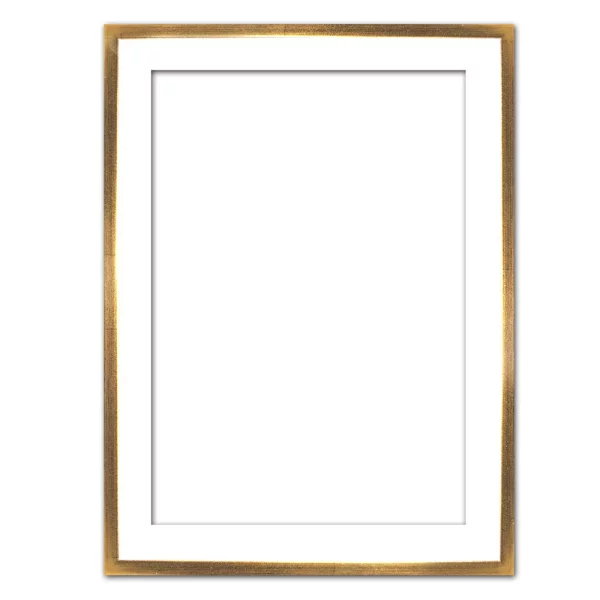 Schattenfugenrahmen Eclipse, Weiß 25x70 cm | Weiß mit Goldkante | Leerrahmen (ohne Glas und Rückwand)