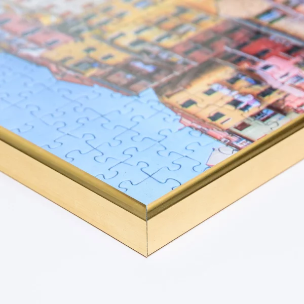 Cadre en plastique pour puzzles de 100 à 500 pièces 24,3x36 cm | or | verre synthétique (1,5 mm)