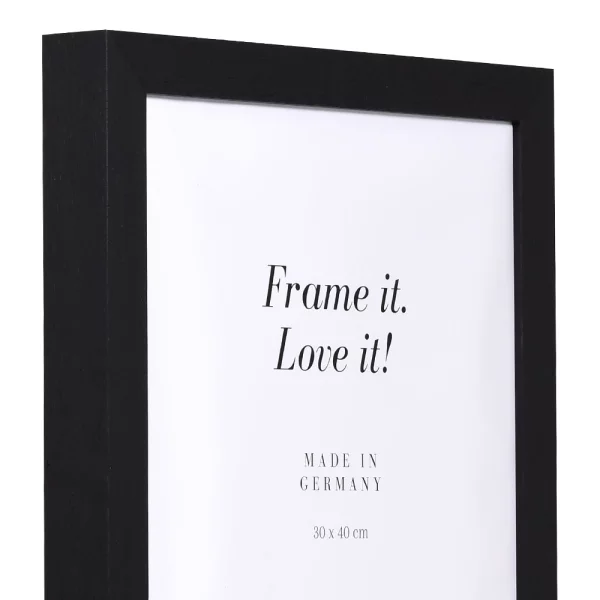 Cadre en bois Nouvelle 9x13 cm | noir | verre standard (2 mm)
