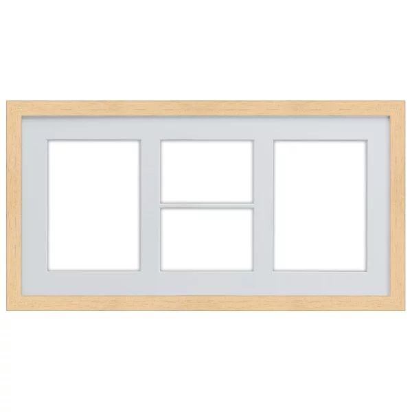 Cadre Nouvelle avec passe-partout multiple 2x9x13 cm, 2x13x18 cm | naturel | verre standard (2 mm)
