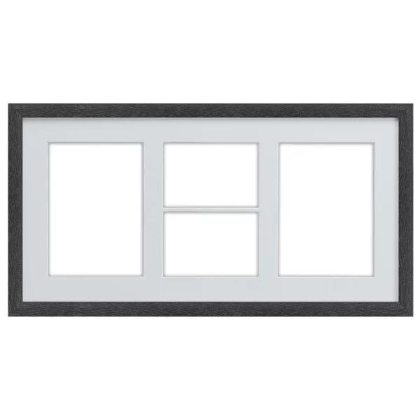 Cadre Nouvelle avec passe-partout multiple 2x9x13 cm, 2x13x18 cm | noir | verre standard (2 mm)