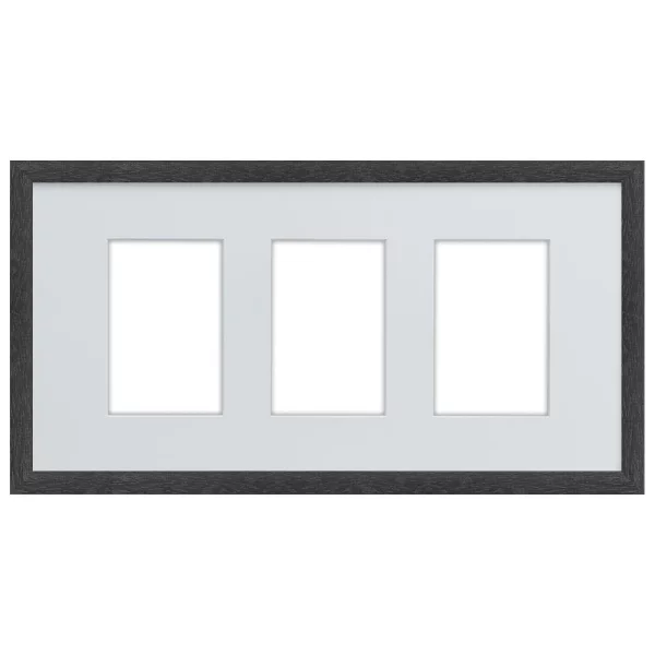 Cadre Nouvelle avec passe-partout multiple 3x10x15 cm | noir | verre standard (2 mm)