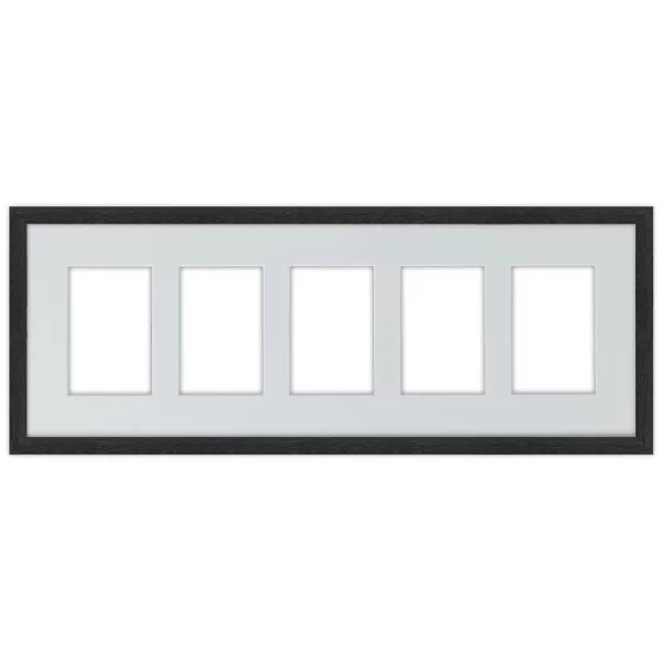 Cadre Nouvelle avec passe-partout multiple 5x10x15 cm | noir | verre standard (2 mm)