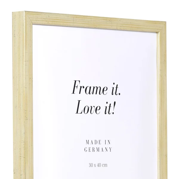Cadre en bois Figari sur mesure argent ancien | verre standard (2 mm)