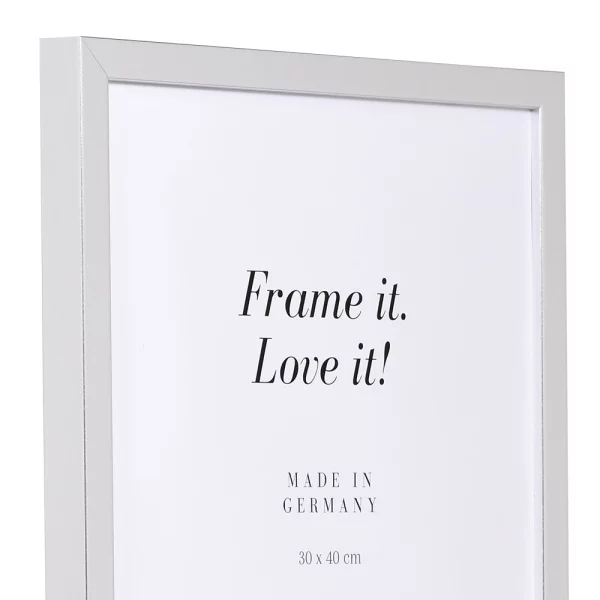 Cadre en bois Figari sur mesure argent | verre standard (2 mm)