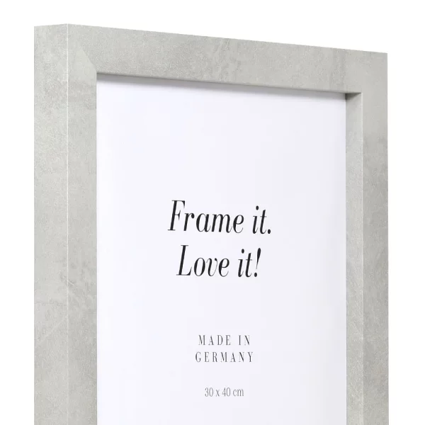 Cadre en bois en aspect béton sur mesure béton | verre standard (2 mm)