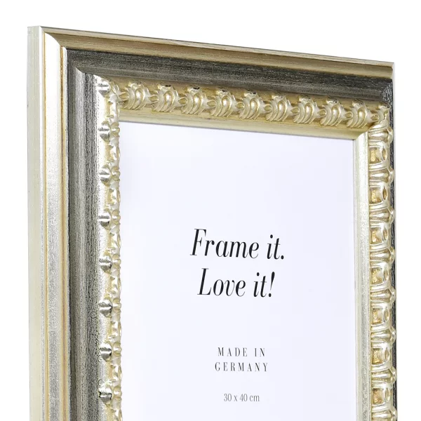 Cadre en bois Orsay sur mesure argent | verre standard (2 mm)