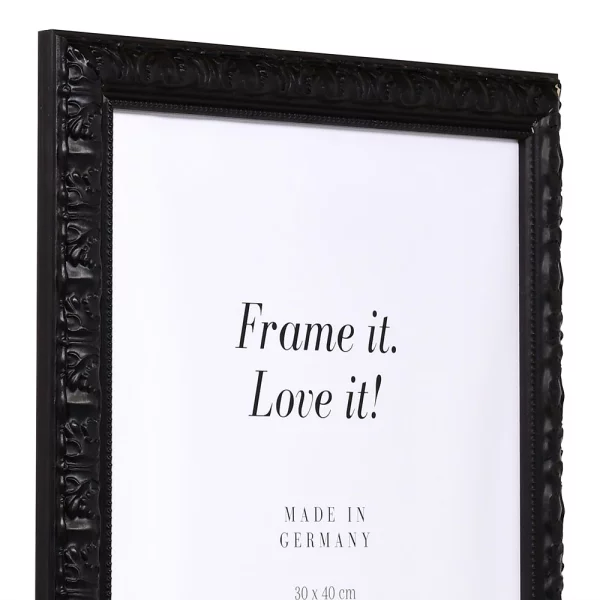 Cadre de style baroque Cassis 24x30 cm | noir | verre standard (2 mm)