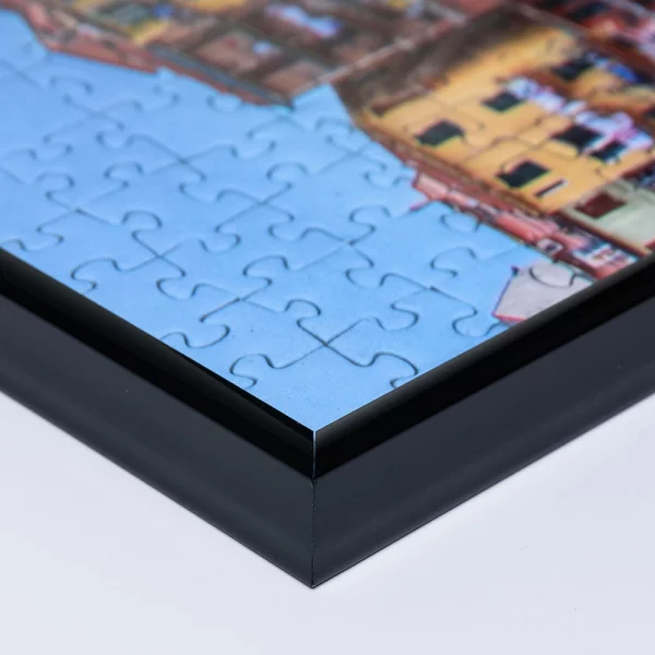 Cadre en plastique pour puzzles - format non standard jusqu'à 100x100 cm noir | verre synthétique (1,5 mm)