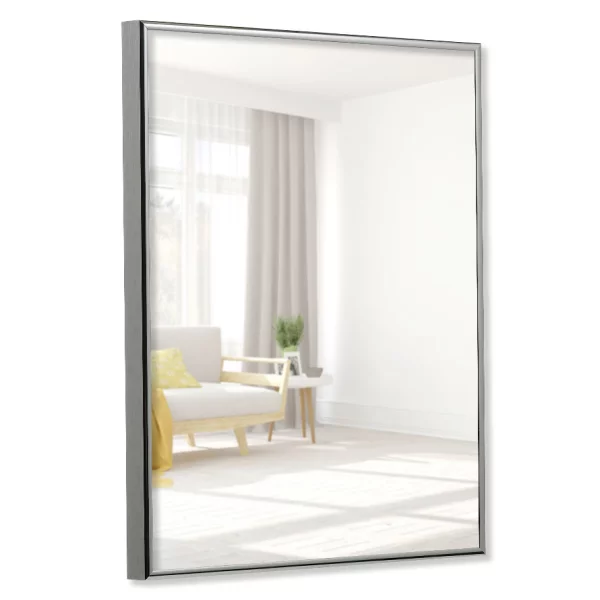 Miroir de salle de bain Quadro bordures en aluminium 18x24 cm | argent ancien brillant | miroir (3 mm)