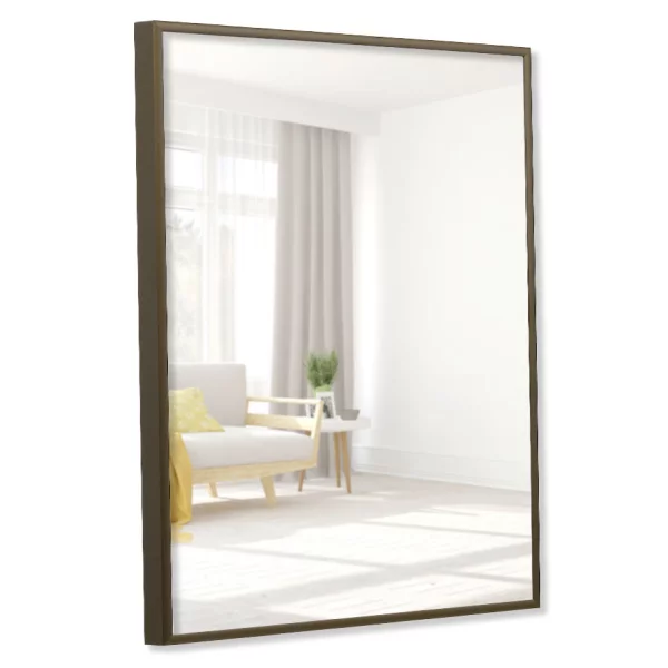 Alu Badezimmer-Spiegel Quadro 50x50 cm | bronze matt | Spiegel (3 mm)