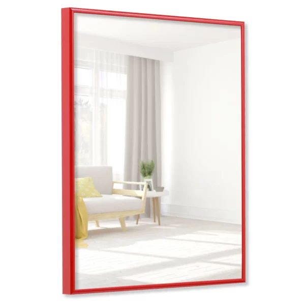 Miroir de salle de bain Quadro bordures en aluminium 18x24 cm | rouge RAL 3002 | miroir (3 mm)
