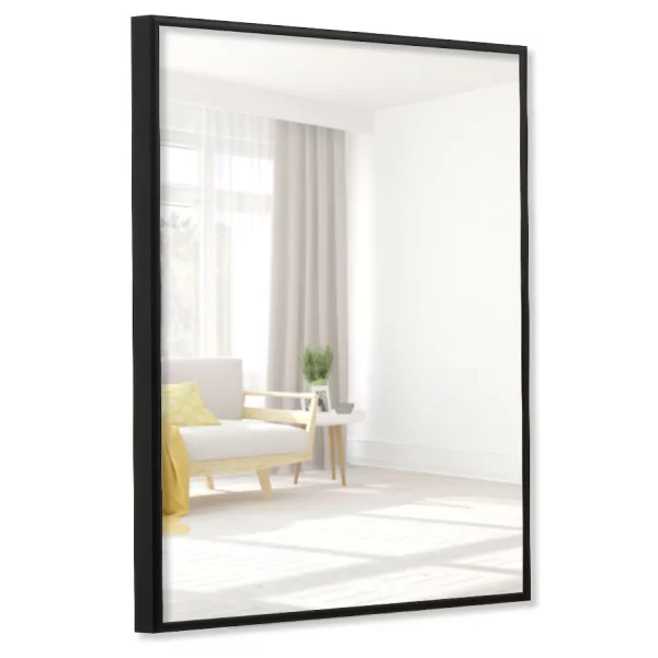 Miroir de salle de bain Quadro bordures en aluminium 18x24 cm | noir mat | miroir (3 mm)