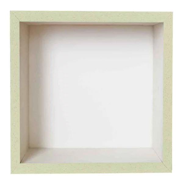 Cadre tirelire 20x20 cm | vert avec boîte blanche | verre standard (2 mm)