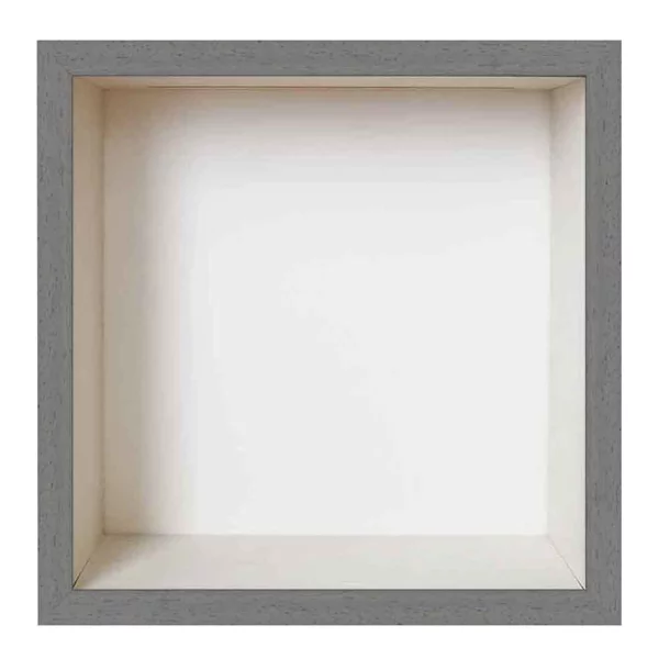 Cadre tirelire 20x20 cm | gris clair avec boîte blanche | verre standard (2 mm)