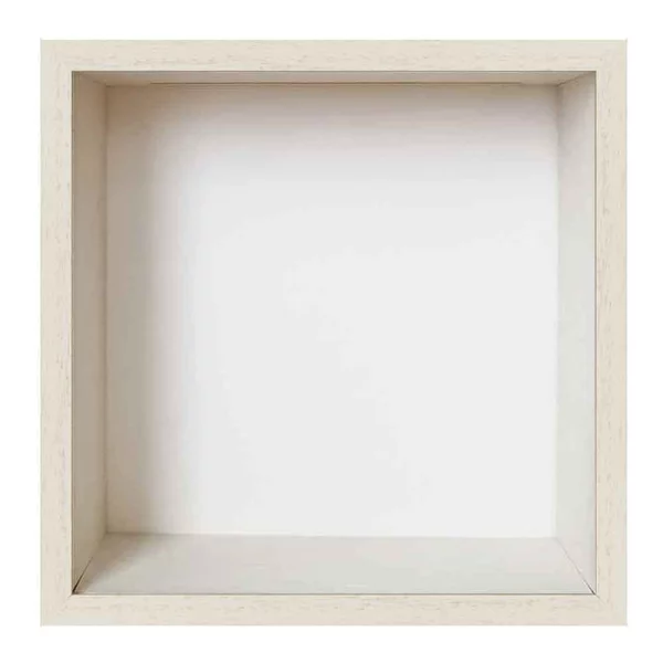 Cadre tirelire 20x20 cm | blanc avec boîte blanche | verre standard (2 mm)