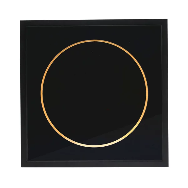 Cadre noir pour disque vinyle avec double passe-partout noir 40x40 cm | noir avec bord en or | verre standard (2 mm)